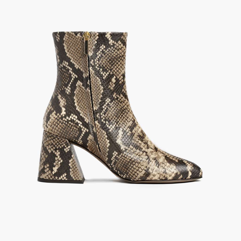 Heartbreaker Snake Print Çizme lëkure për Femra - Pjesë e pasme e thembrës e përforcuar dhe qepje dyshe precize