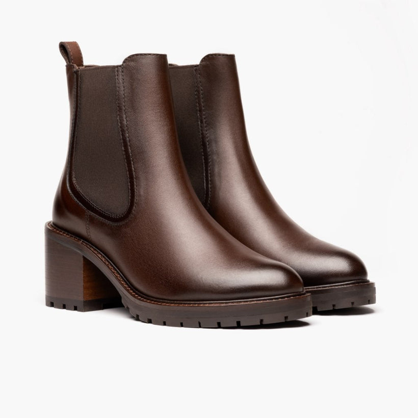 Knockout Chocolate Leather Boots për femra