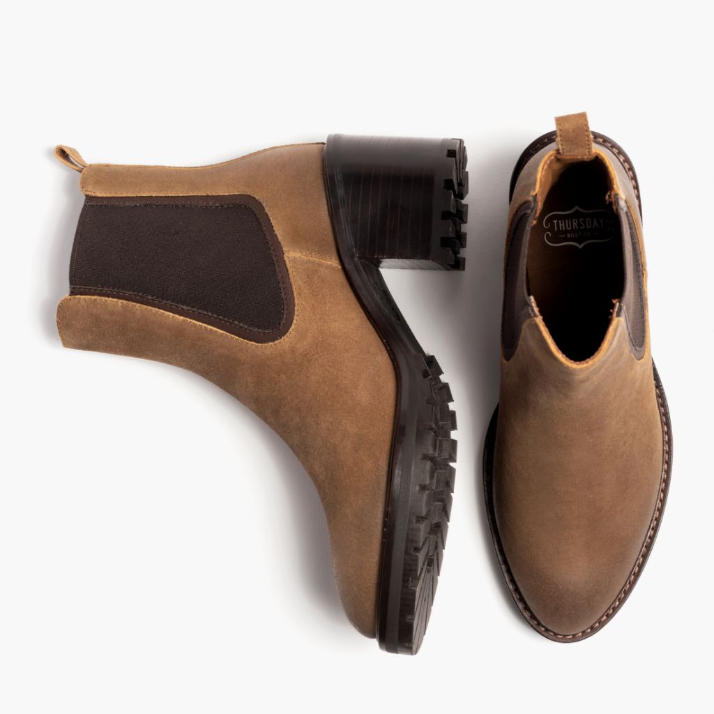 High-Traction Rubber Outsole & Lug Tread Pattern on Knockout Safari Çizme lëkure për Femra