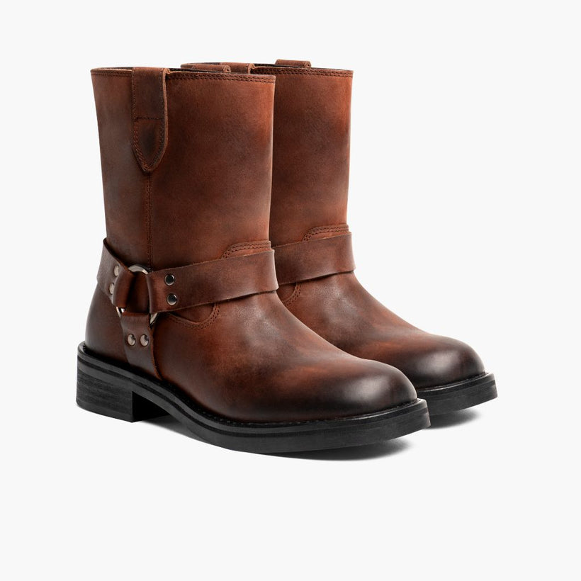 Outlaw Rust Kafe Leather Boots për femra