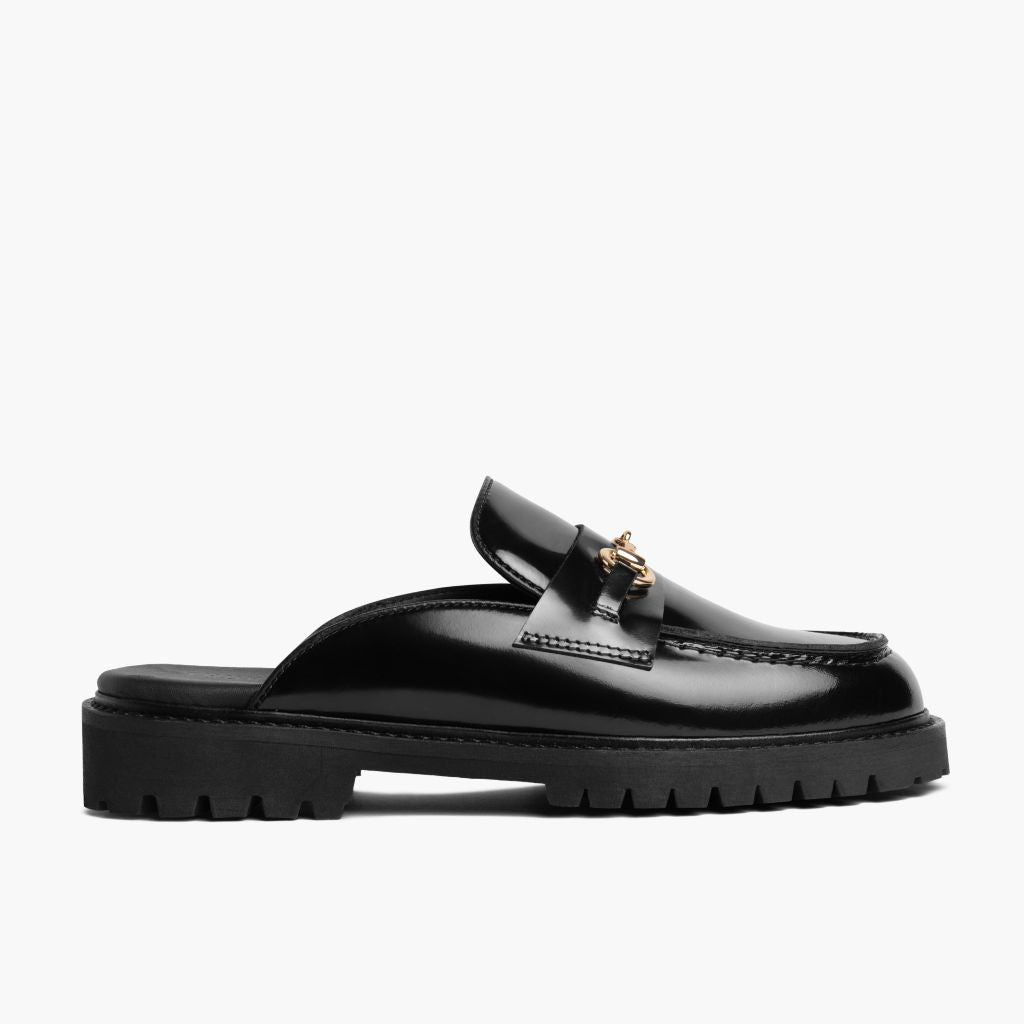 Black Full-Grain leather Loafers - Strukturë e qepur Goodyear welt dhe maja e këpucës