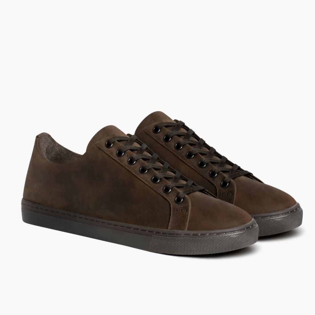 Premier Low Top Tobacco Atlete lëkure për Femra in Classic Full-Grain Leather - Pamje anësore | Bli online