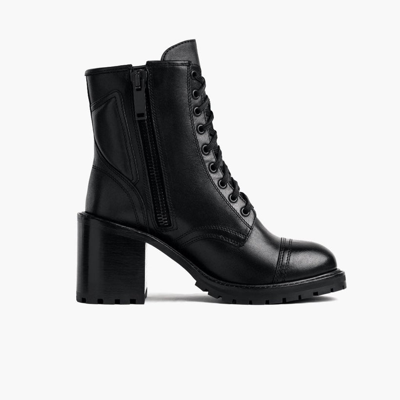Rebel E zezë Leather Boots për femra