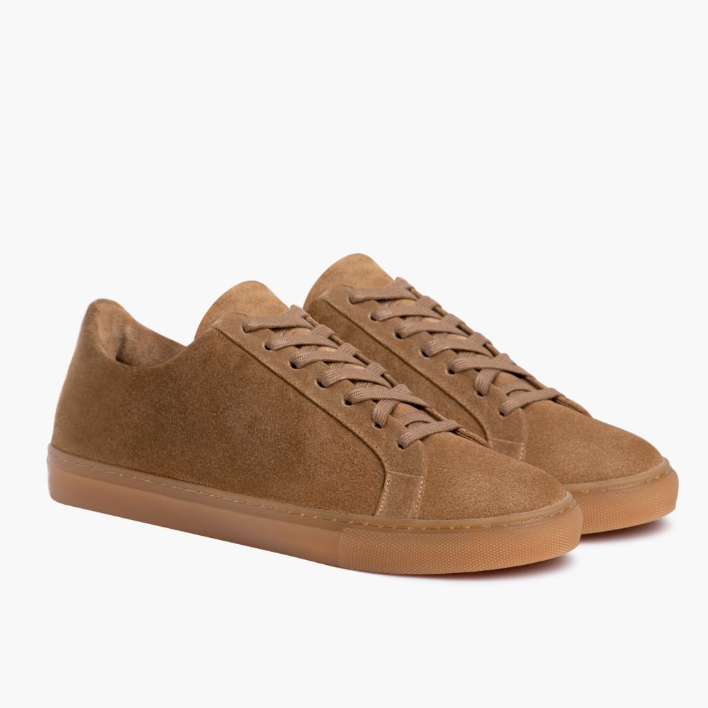 Premier Low Top Camel Atlete lëkure për Femra in Camel Full-Grain Leather - Pamje anësore | Bli online