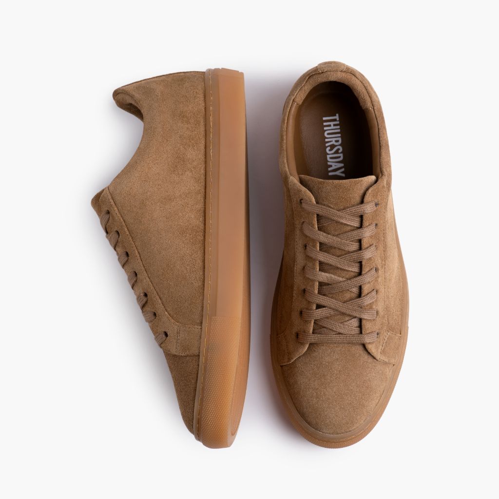 Premier Low Top Camel Atlete lëkure për Femra - Pjesë e pasme e thembrës e përforcuar dhe qepje dyshe precize