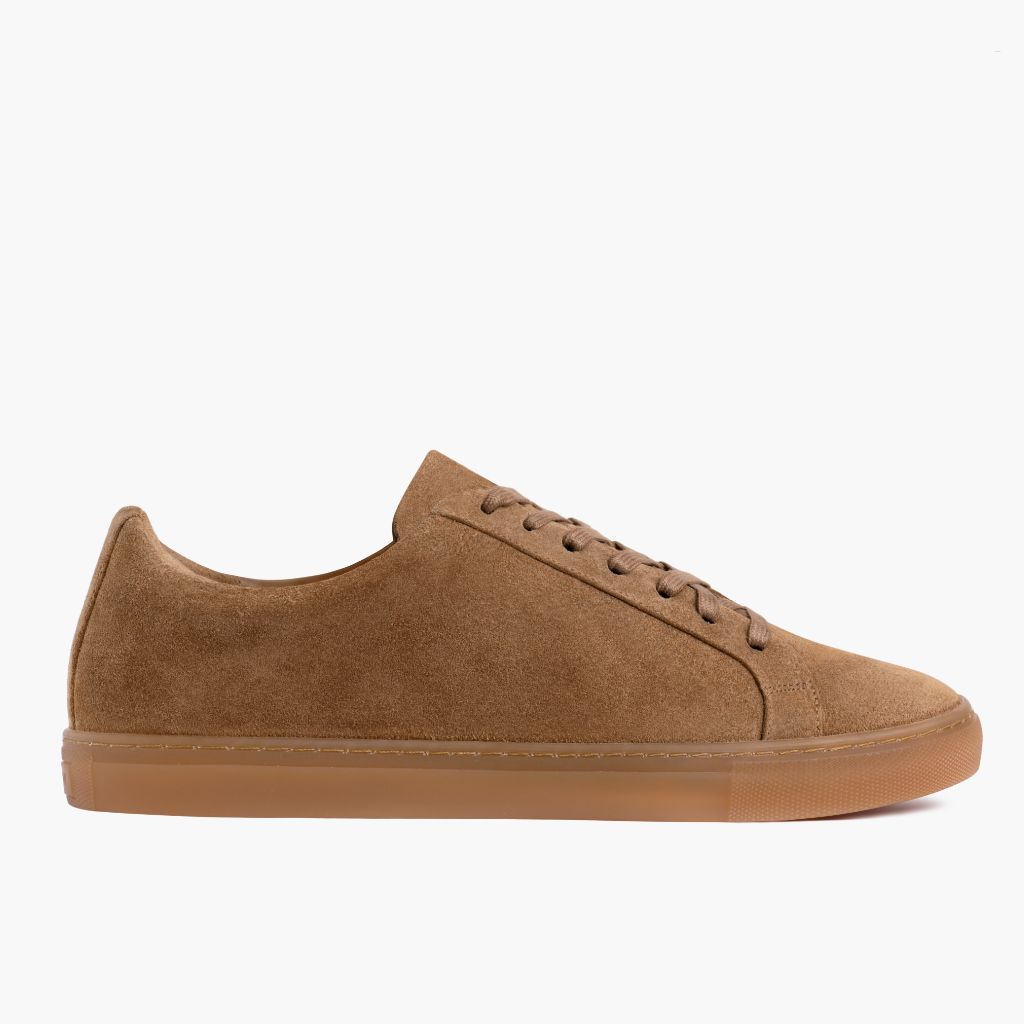 Camel Full-Grain leather Sneakers - Strukturë e qepur Goodyear welt dhe maja e këpucës