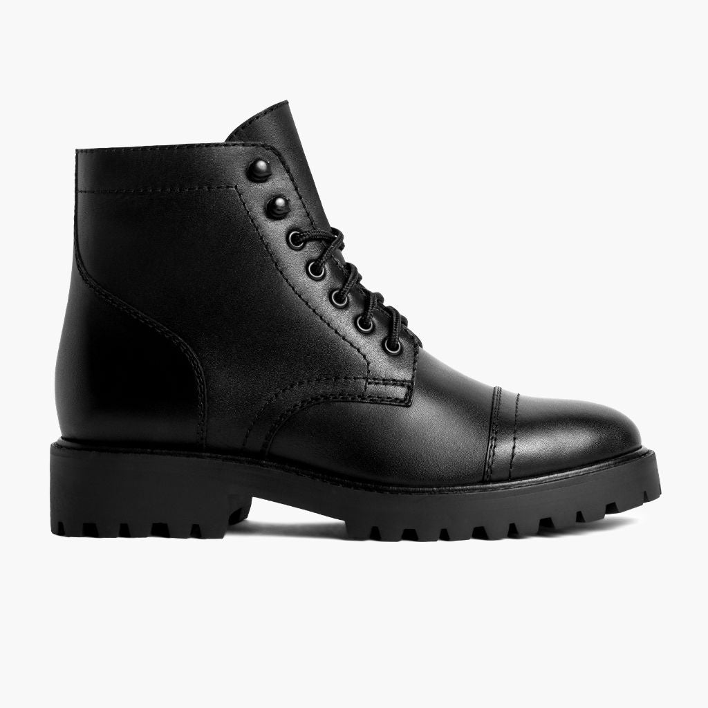 Captain E zezë (StormKing®) Çizme lëkure për Femra në lëkurë të vërtetë viçi të zezë - Pamje anësore | Bli online