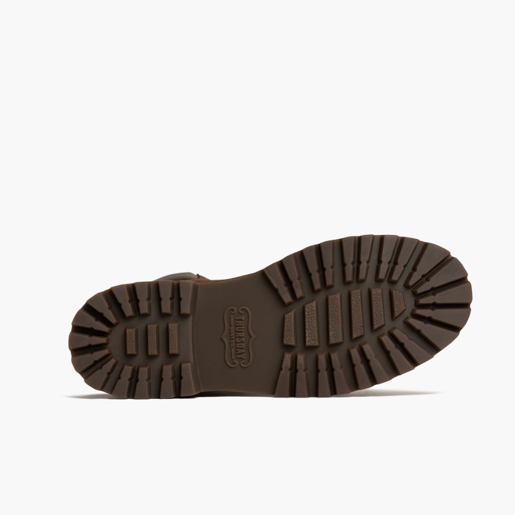 High-Traction Rubber Outsole & Lug Tread Pattern on Explorer Kafe e çelët Matte Çizme lëkure për Femra