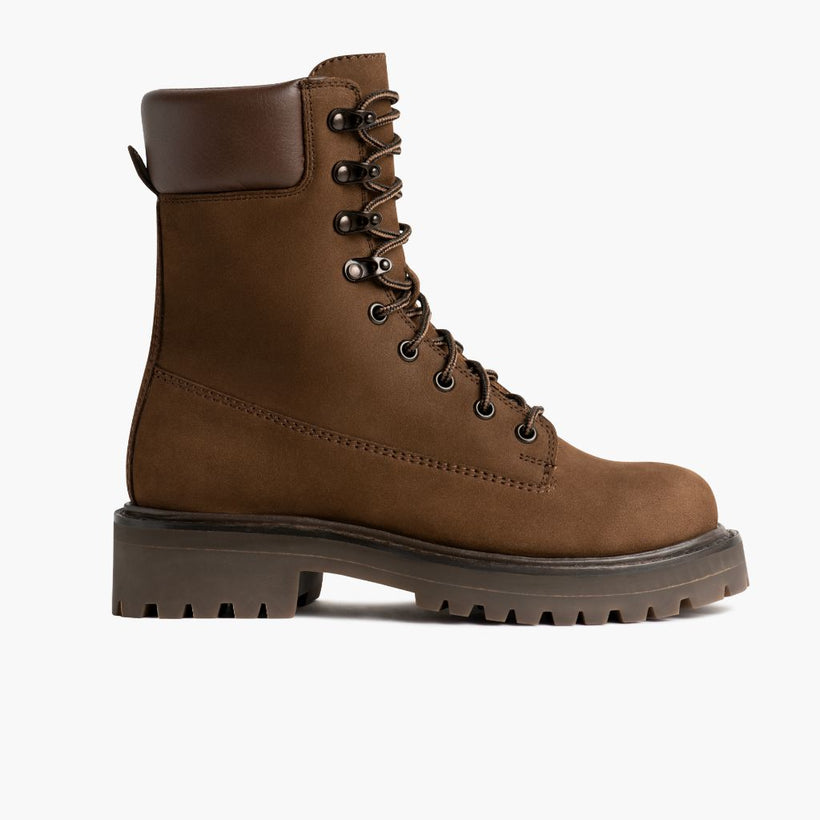 Explorer Tan Matte Leather Boots për femra
