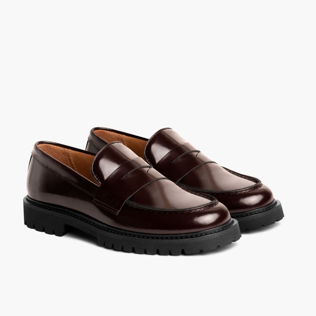 Penny Burgundi Çizme lëkure për Femra in Burgundy Full-Grain Leather - Pamje anësore | Bli online