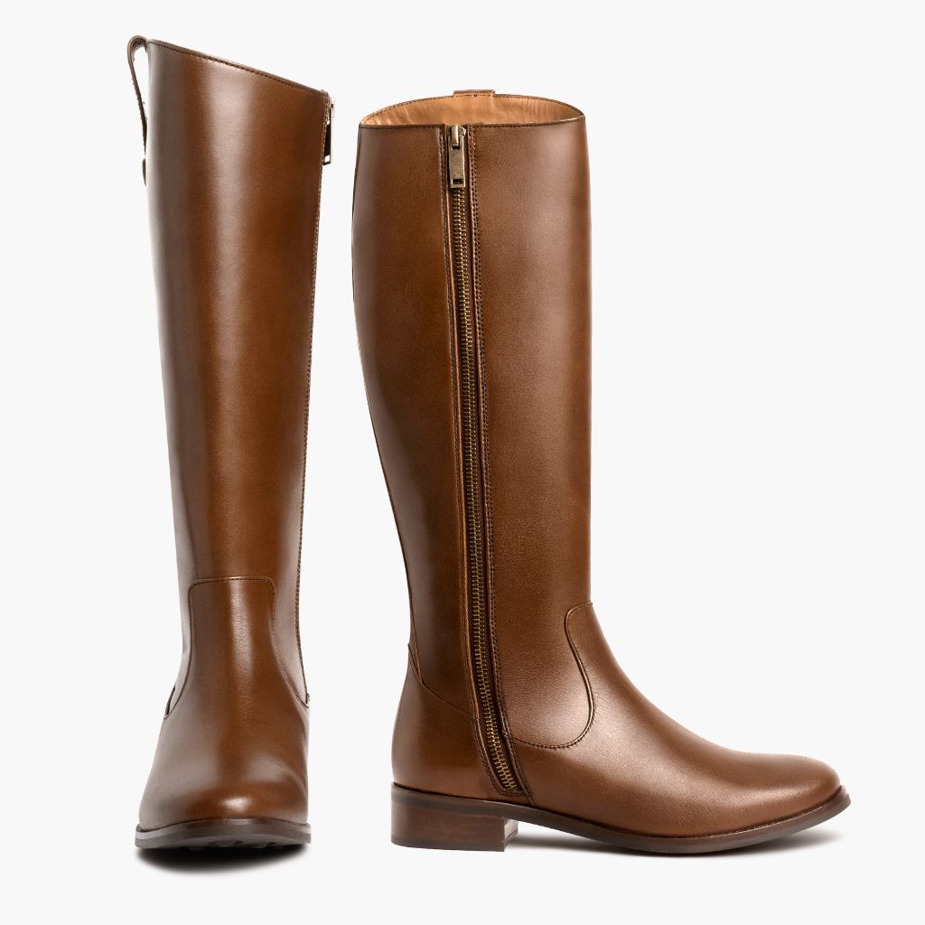 High-Traction Rubber Outsole & Lug Tread Pattern on Crown Cuero Çizme lëkure për Femra