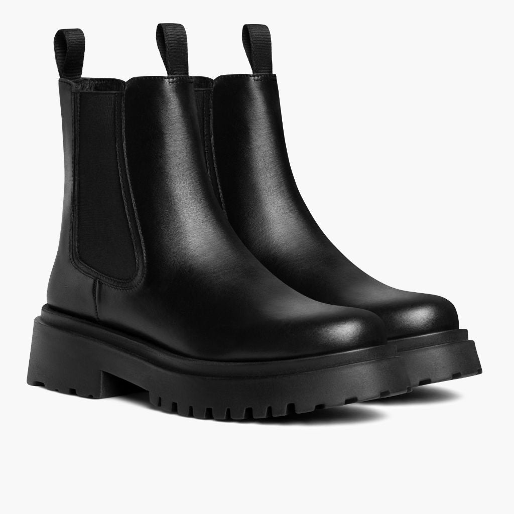 Black Full-Grain leather Boots - Strukturë e qepur Goodyear welt dhe maja e këpucës