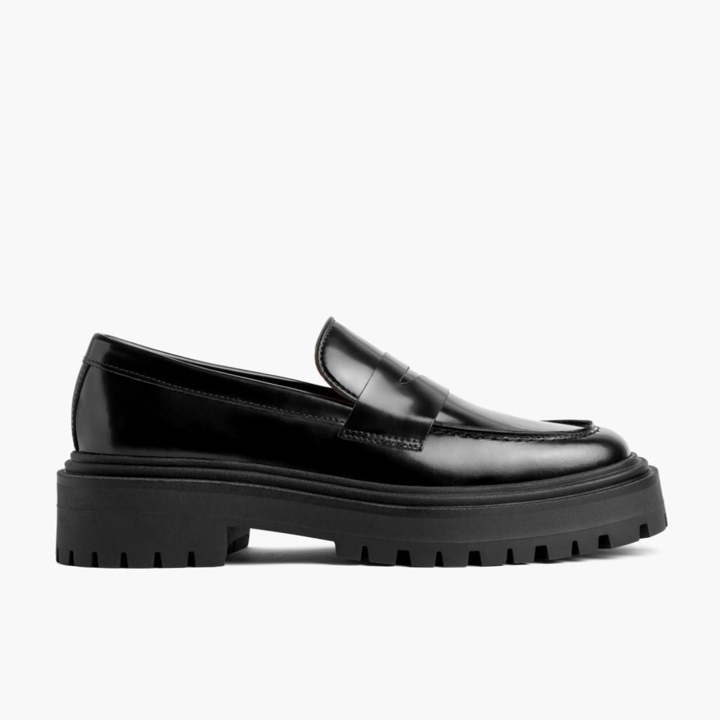 Black Full-Grain leather Loafers - Strukturë e qepur Goodyear welt dhe maja e këpucës