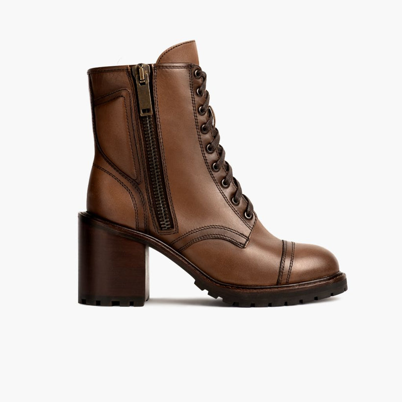 Rebel Amber Wheat Leather Boots për femra