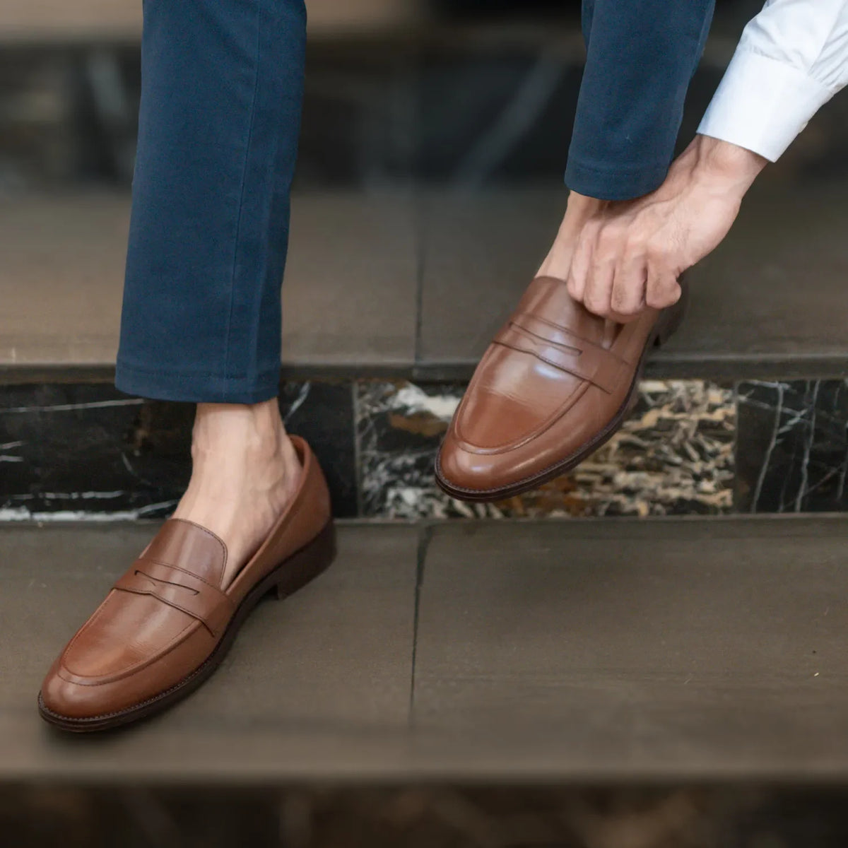 Orlaven Baxton Kafe Mokasina lëkure për Meshkuj footwear image 10