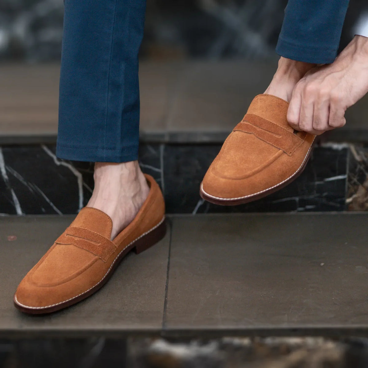 Orlaven Baxton Kafe Suede Mokasina lëkure për Meshkuj footwear image 10