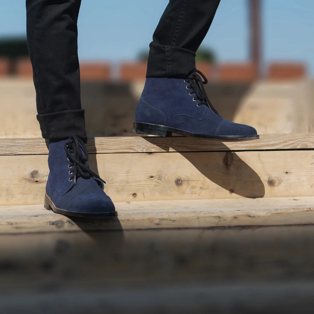 Orlaven Knight Derby Midnight Blu Suede Çizme lëkure për Meshkuj footwear image 10
