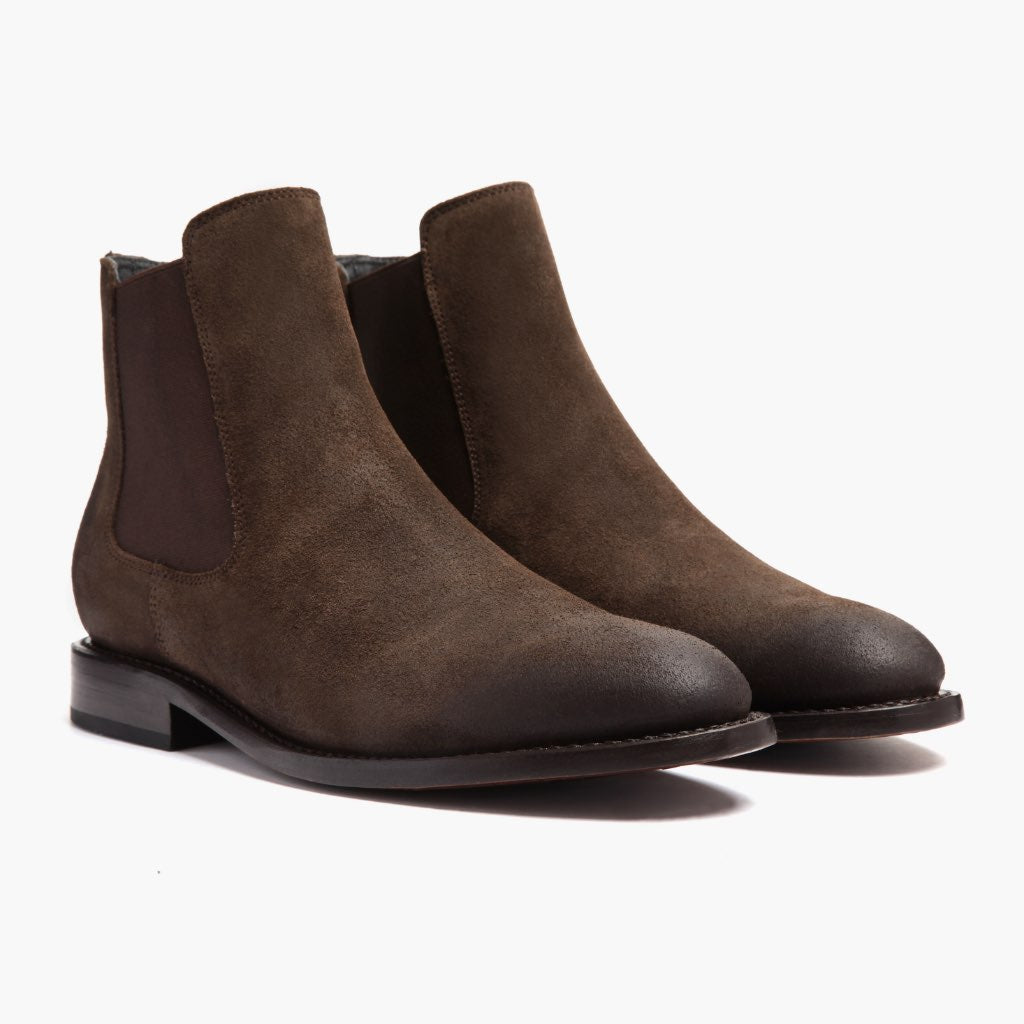 Cavalier Dark Kafe Çizme lëkure për Meshkuj in Dark Brown Full-Grain Leather - Pamje anësore | Bli online