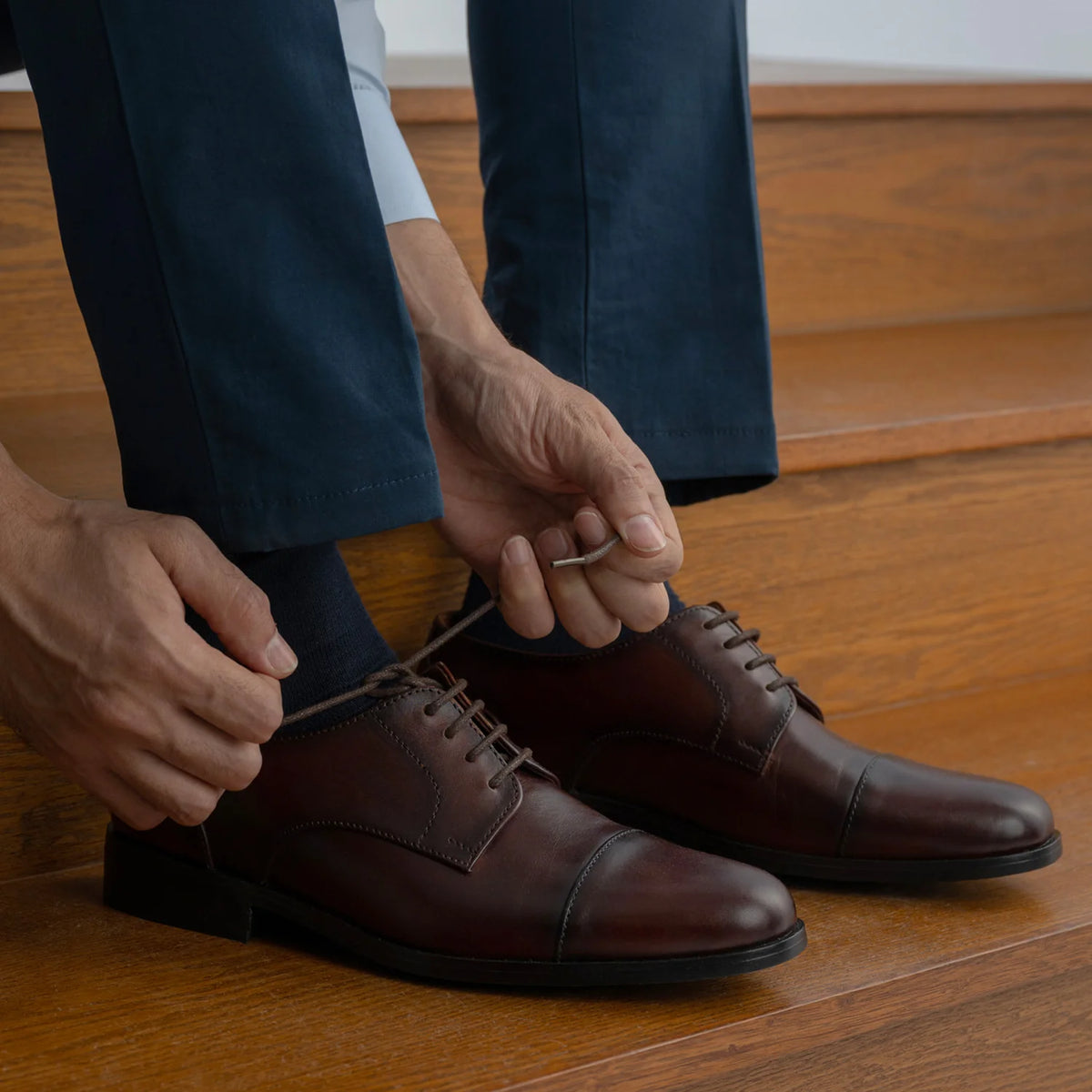 Orlaven Attorney Derby Burnished Kafe Këpucë lëkure - StudGuard për Meshkuj footwear image 10