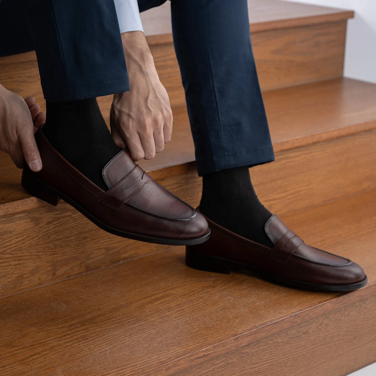 Orlaven Baxton Burnished Kafe Mokasina lëkure për Meshkuj footwear image 10
