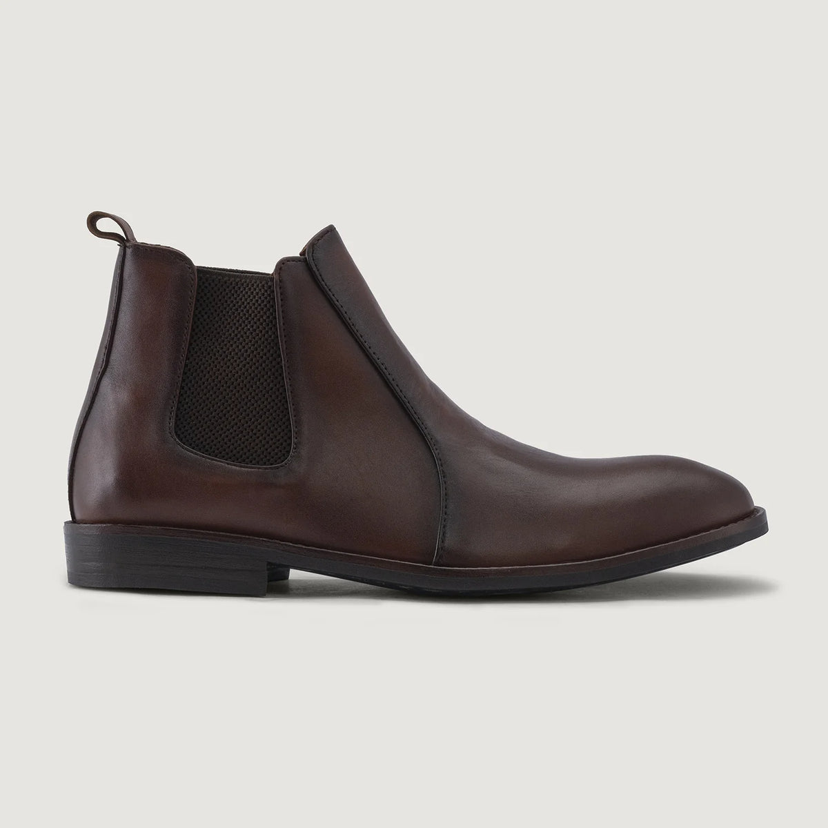 Burnished Brown Full-Grain leather Boots - Strukturë e qepur Goodyear welt dhe maja e këpucës