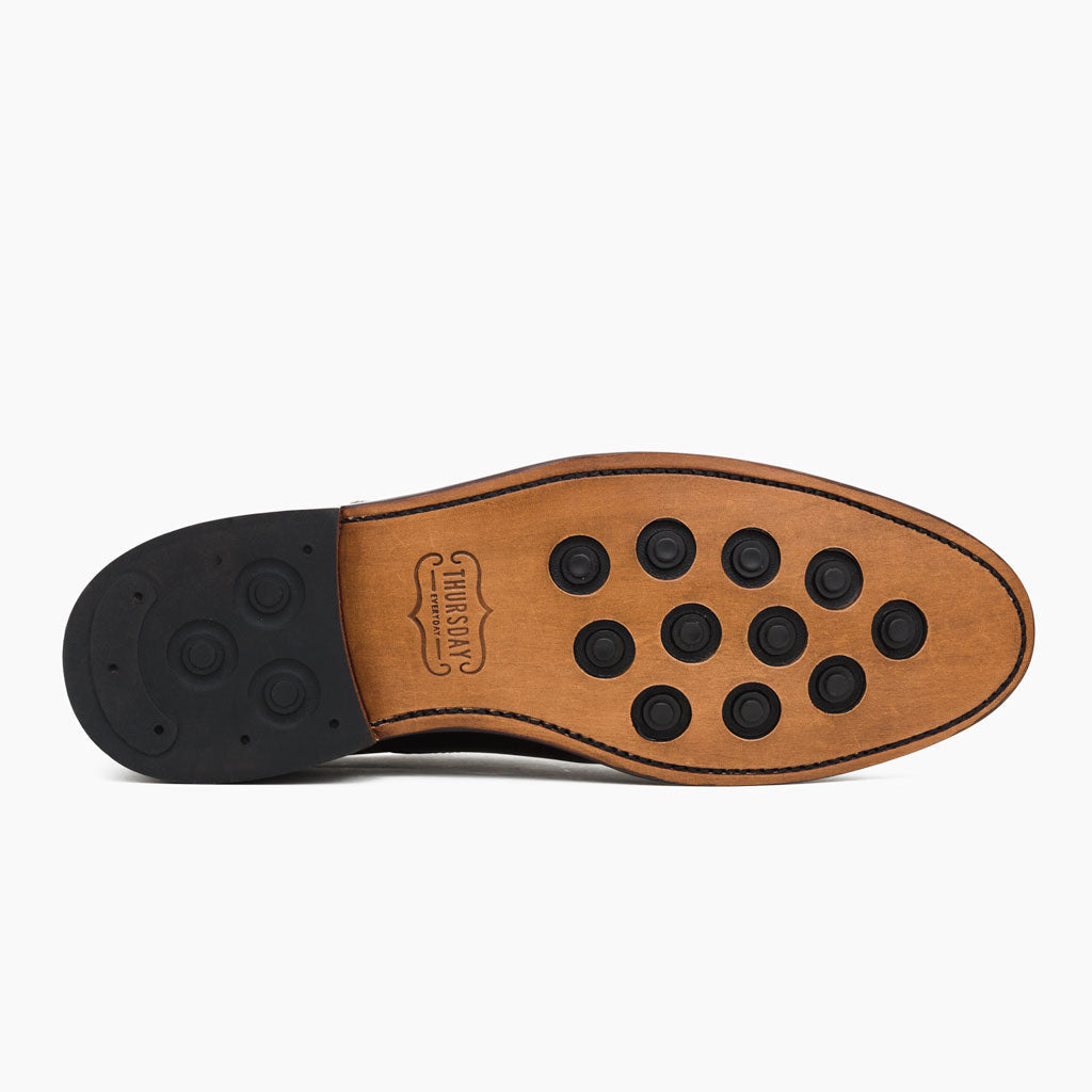 High-Traction Rubber Outsole & Lug Tread Pattern on Cavalier E zezë Çizme lëkure për Meshkuj
