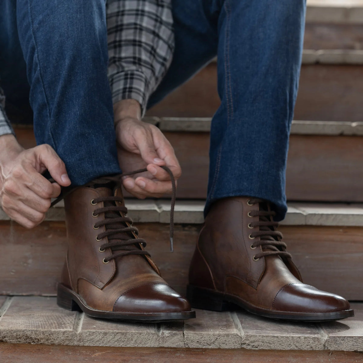 Orlaven Knight Derby Hybrid Kafe Çizme lëkure - StudGuard për Meshkuj footwear image 10