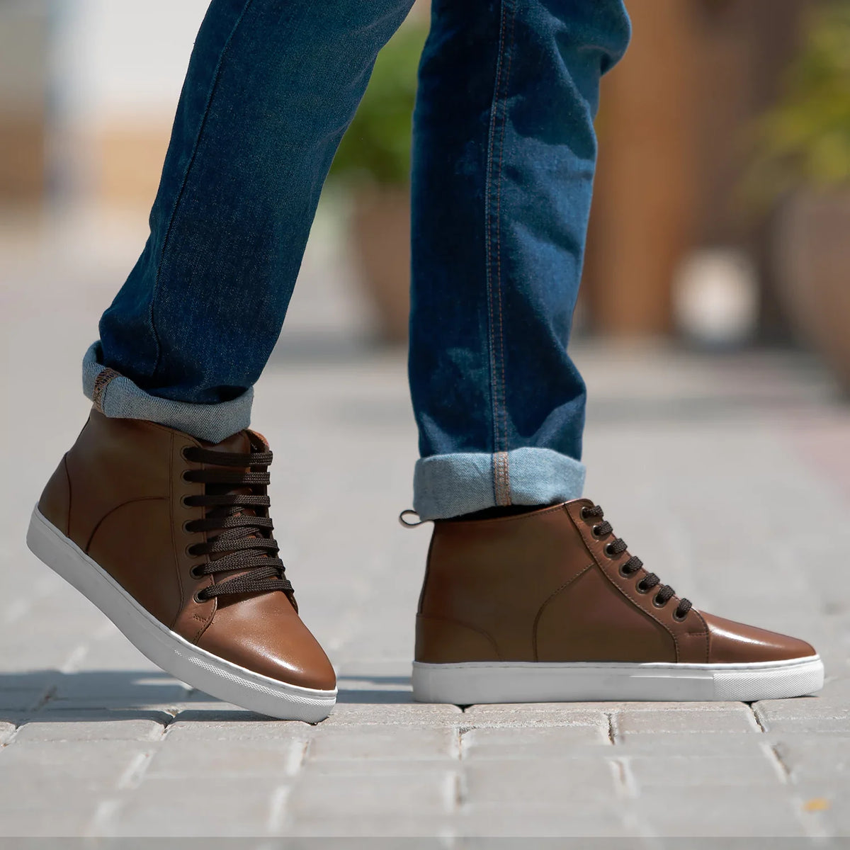 Orlaven Marty High Top Kafe e çelët Atlete lëkure për Meshkuj footwear image 9