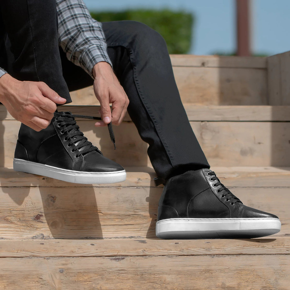 Orlaven Marty High Top E zezë Atlete lëkure për Meshkuj footwear image 10