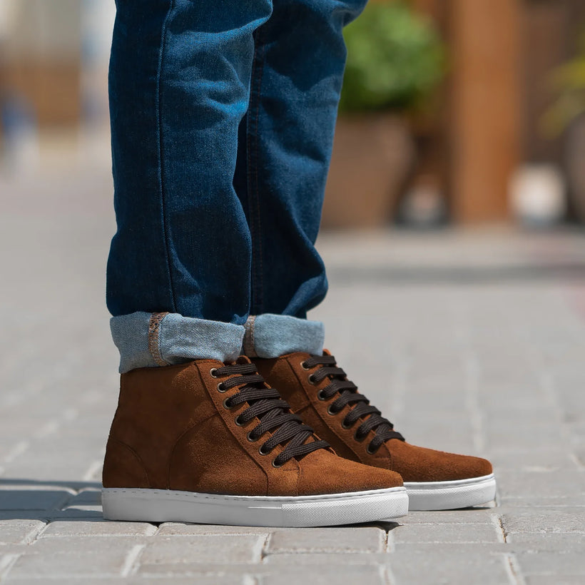 Marty High Top Kafe Suede Atlete lëkure për Meshkuj
