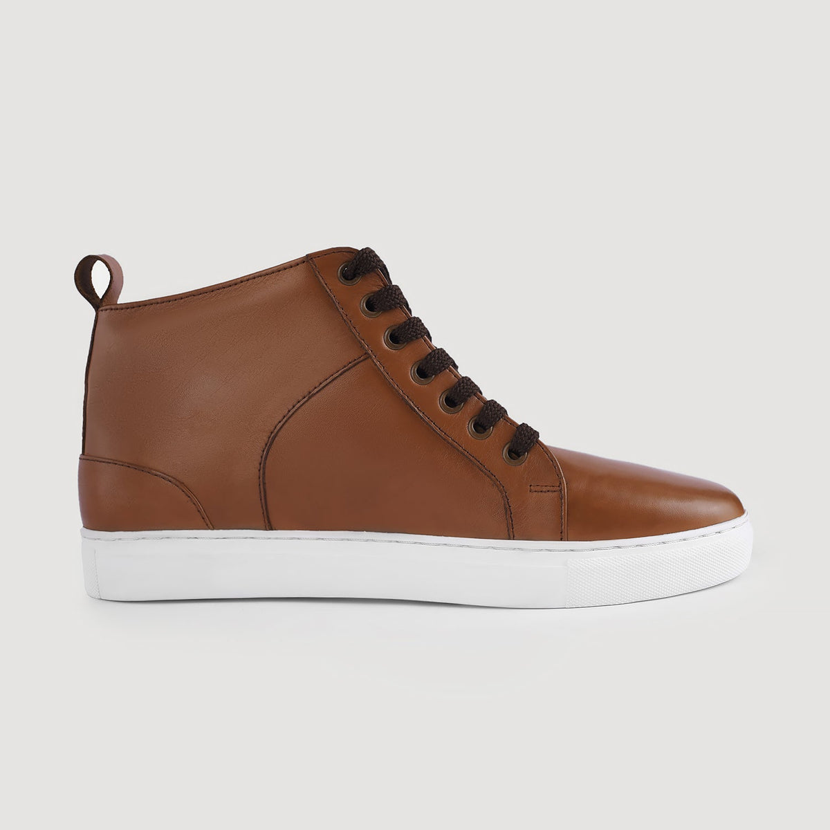 Tan Full-Grain leather Sneakers - Strukturë e qepur Goodyear welt dhe maja e këpucës