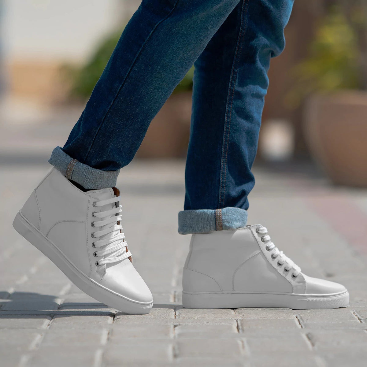 Orlaven Marty High Top White Atlete lëkure për Meshkuj footwear image 9