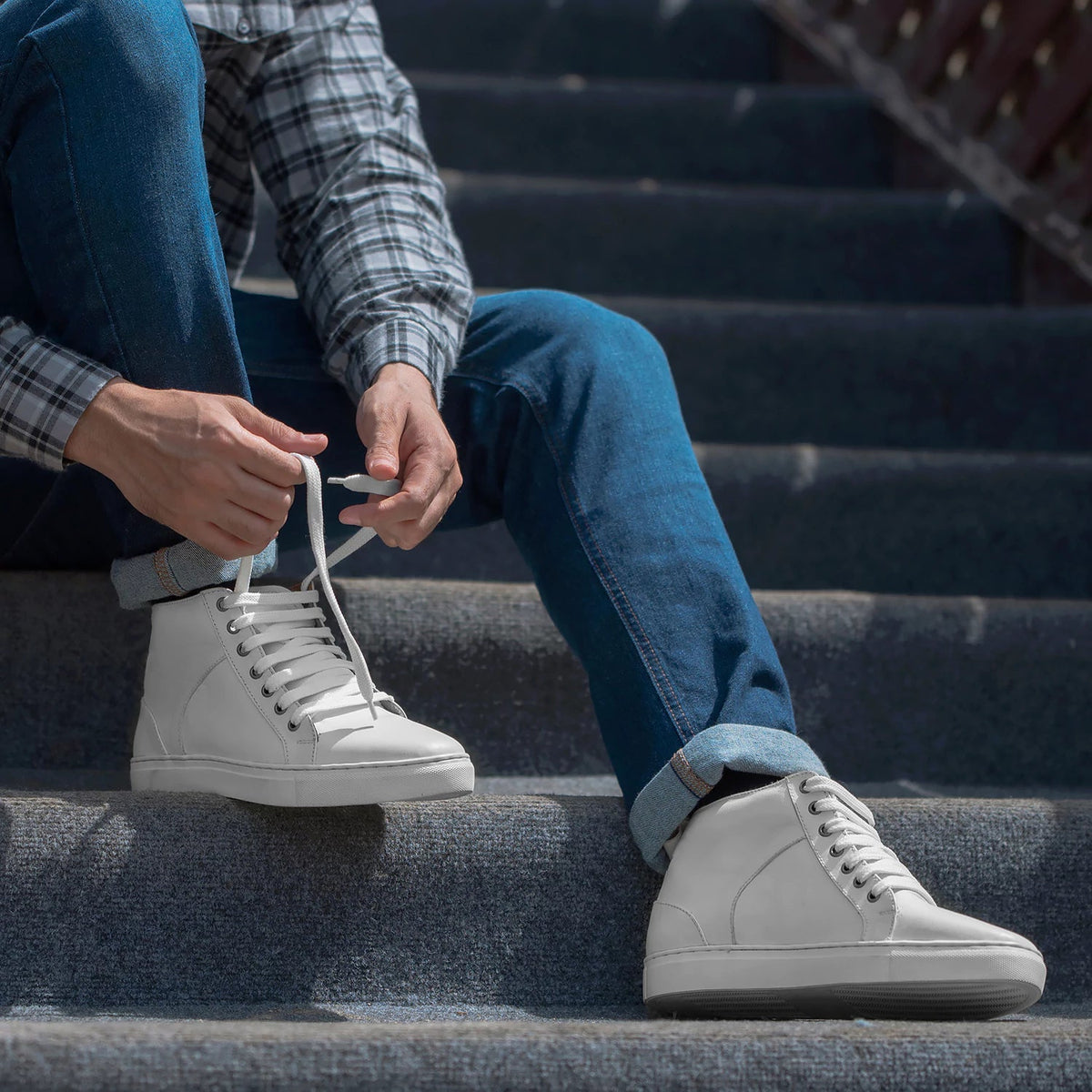 Orlaven Marty High Top White Atlete lëkure për Meshkuj footwear image 10