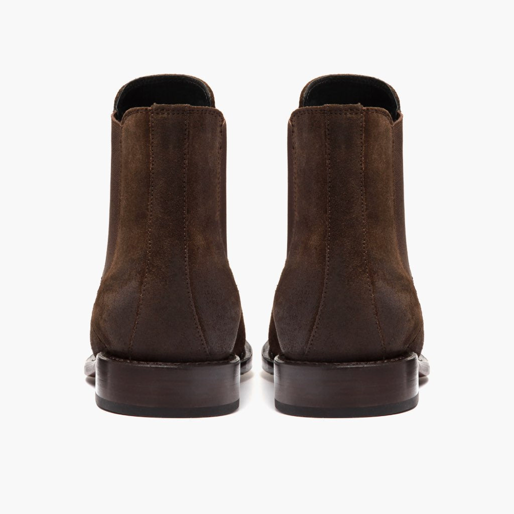 High-Traction Rubber Outsole & Lug Tread Pattern on Cavalier Dark Kafe Çizme lëkure për Meshkuj