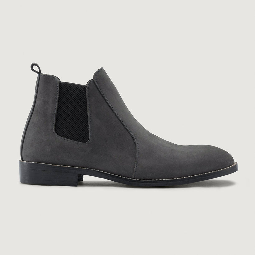 Clarkson Chelsea Grey Nubuck Leather Boots - StudGuard për meshkuj