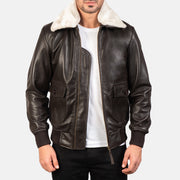 
Airin G-1 Kafe Xhaketë Bomber Lëkure për Meshkuj in Brown Sheepskin Leather - Pamje ballore dhe siluetë e përshtatur | Bli online