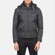
Detaje nga afër of High neck with Belt & Zipper Hardware on Alps Quilted Black Windbreaker Jacket