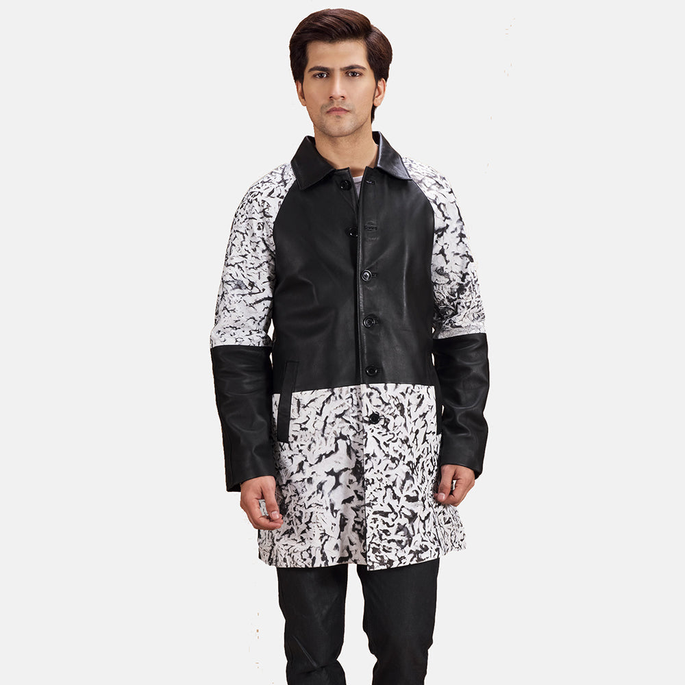 
Artistry E zezë Dye Pallto Lëkure për Meshkuj in Black & White Sheepskin Dip &Amp; Dye - Pamje ballore dhe siluetë e përshtatur | Bli online