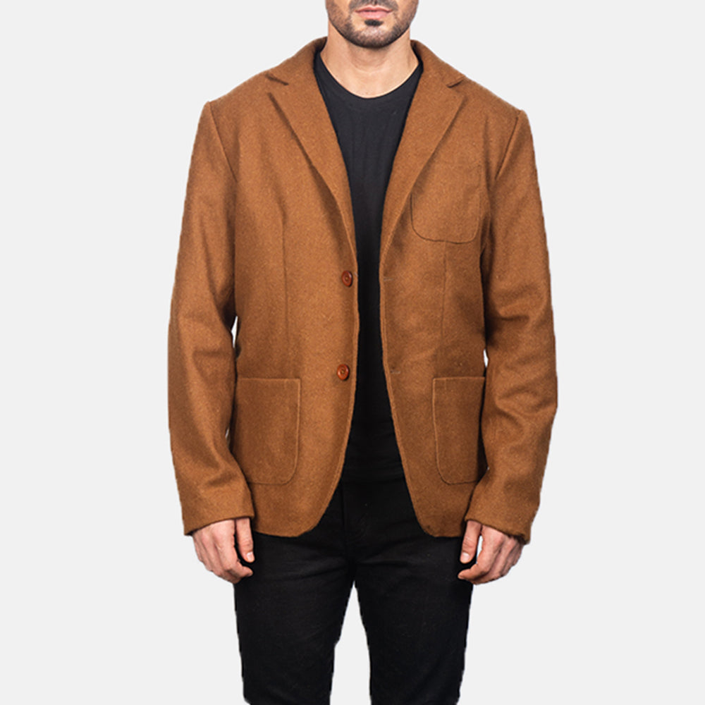 
Khaki Wool Blazer in Khaki Synthetic Wool - Pamje ballore dhe siluetë e përshtatur | Bli online