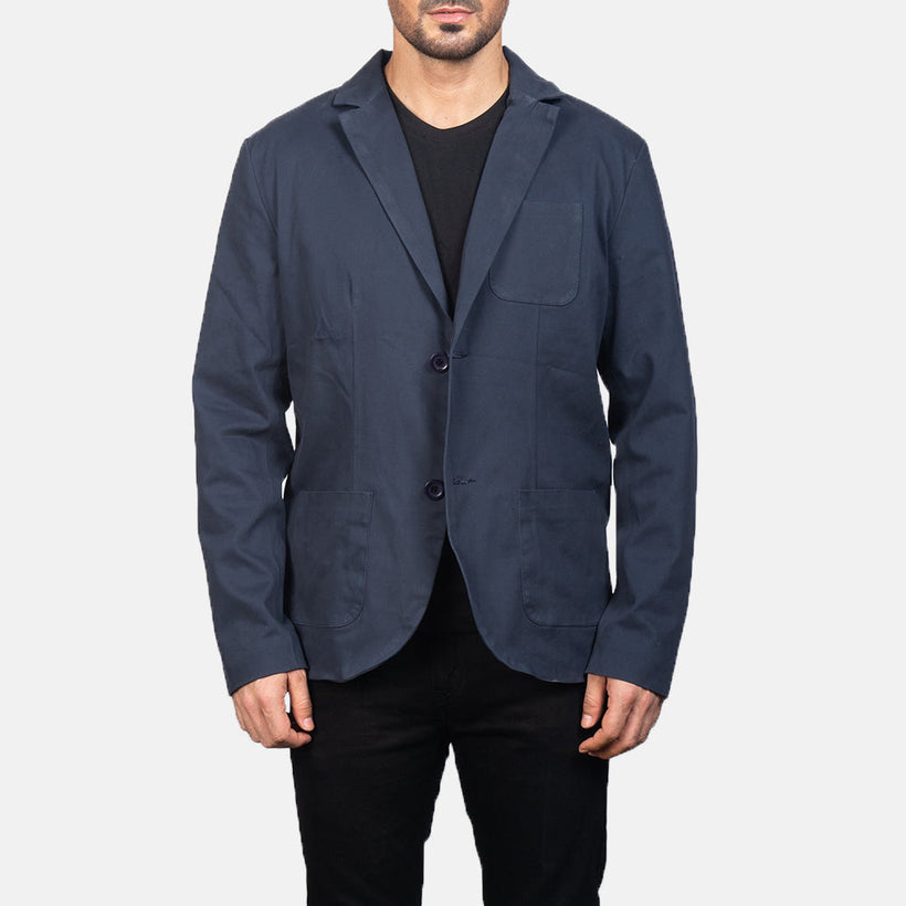 Borges Navy Blue Blazer për meshkuj