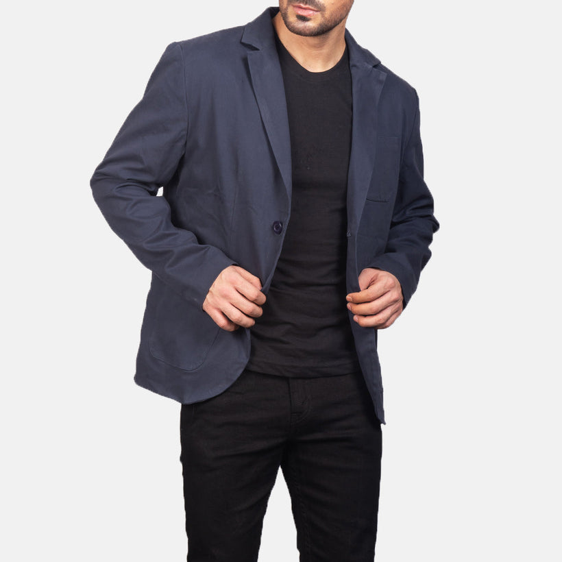 Borges Navy Blue Blazer për meshkuj