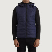 
Detaje nga afër of Classic Collar & Zipper Hardware on Carlo Blu Jelek me kapuç i ngrohtë për Meshkuj