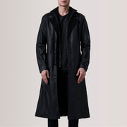 
Charlton E zezë Leather Single Breasted Pallto Lëkure për Meshkuj For Men in Black Sheepskin Leather - Pamje ballore dhe siluetë e përshtatur | Bli online