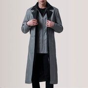 
Charlton Grey Leather Single Breasted Pallto Lëkure për Meshkuj For Men in Grey Sheepskin Leather - Pamje ballore dhe siluetë e përshtatur | Bli online