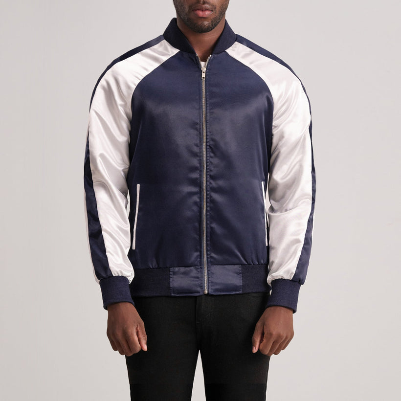 Clarke Blue Varsity Xhaketë lëkure për meshkuj