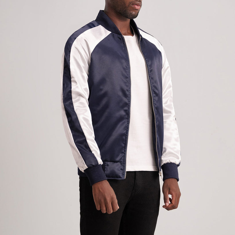 Clarke Blue Varsity Xhaketë lëkure për meshkuj