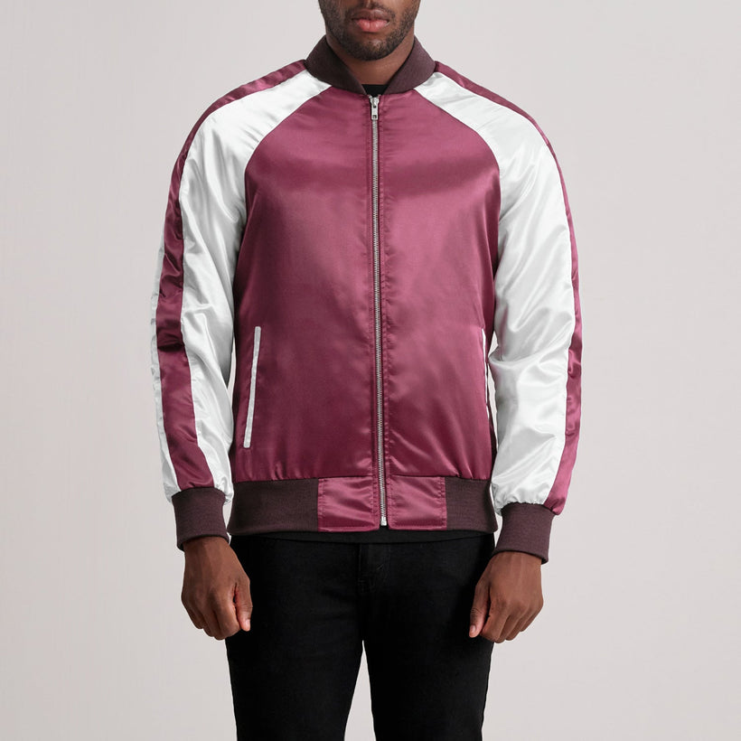 Clarke Maroon Varsity Xhaketë lëkure për meshkuj