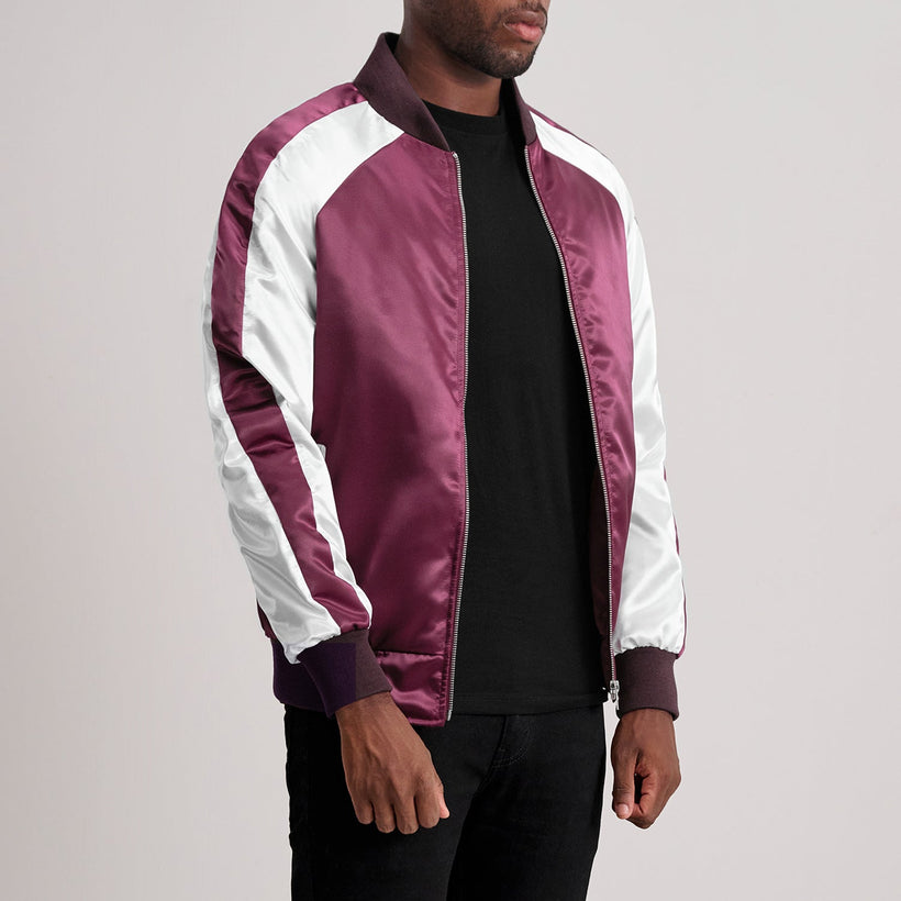 Clarke Maroon Varsity Xhaketë lëkure për meshkuj