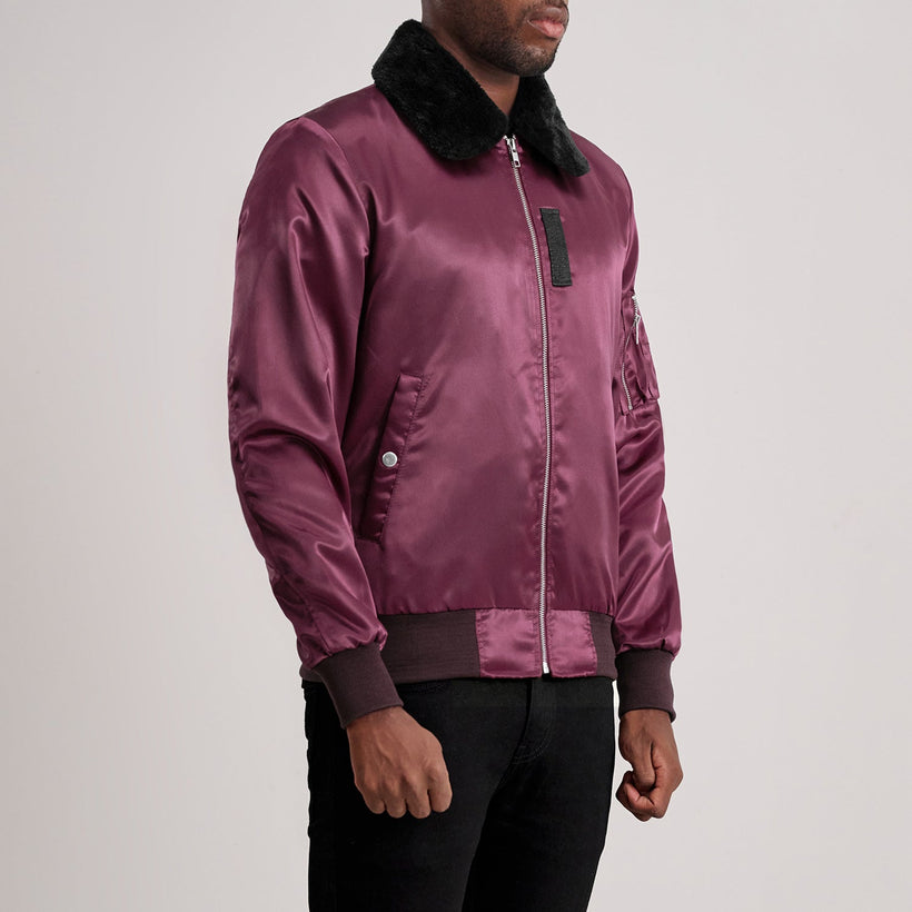 Clyde B-15 Maroon Xhaketë bomber lëkure për meshkuj