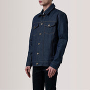 
Conard Ash Grey Denim Trucker Jacket For Men - Pamje anësore me prerje ergonomike të mëngëve
